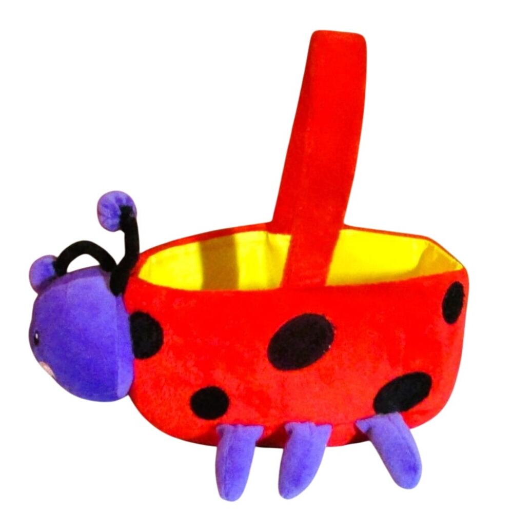 Ladybug Halloween Plush Candy Basket Trick or Treat Tote Carry Handle